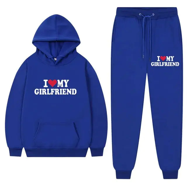 I Love My Girlfriend Printing Popular Men Hoodie