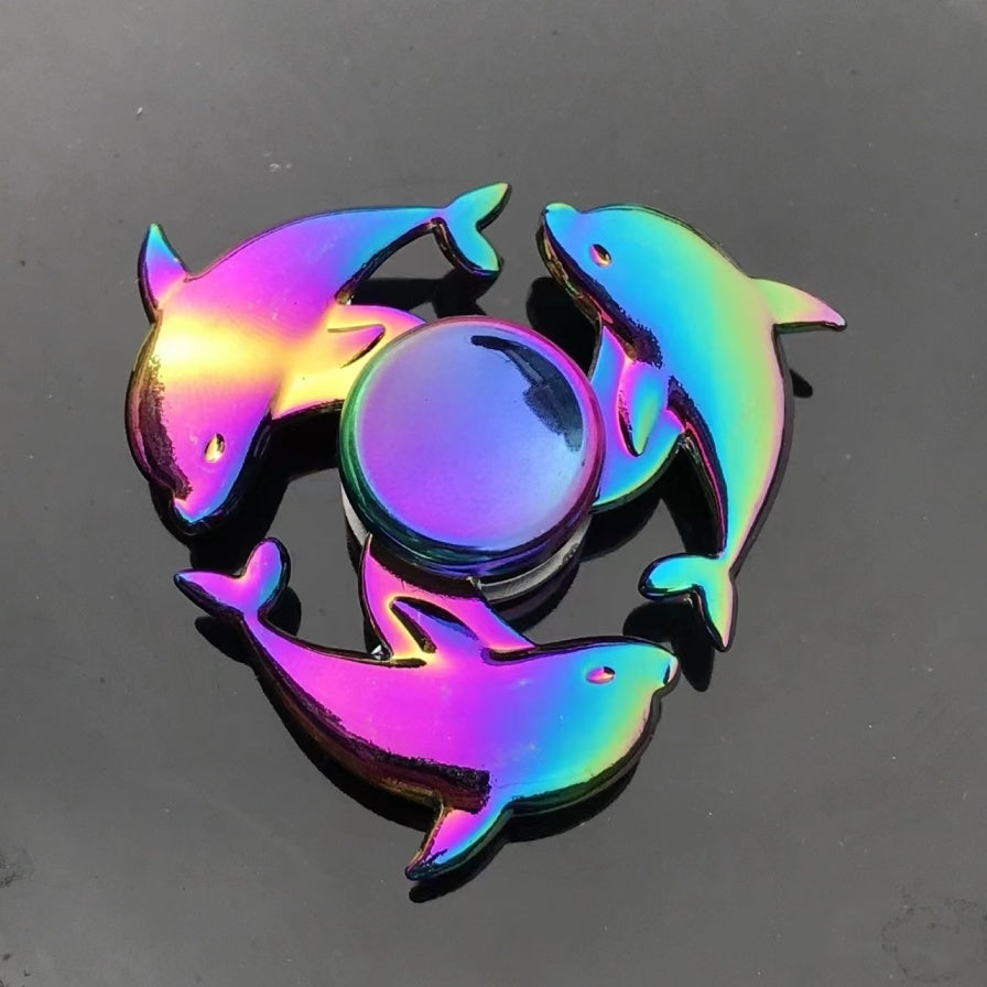 Metal Rainbow Fidget Spinner Toys,Hand Spinners Toy Can Spin 1-3 Min Stress Reducer High Speed Bearing For Children,Office Desk Gadget,Outdoor