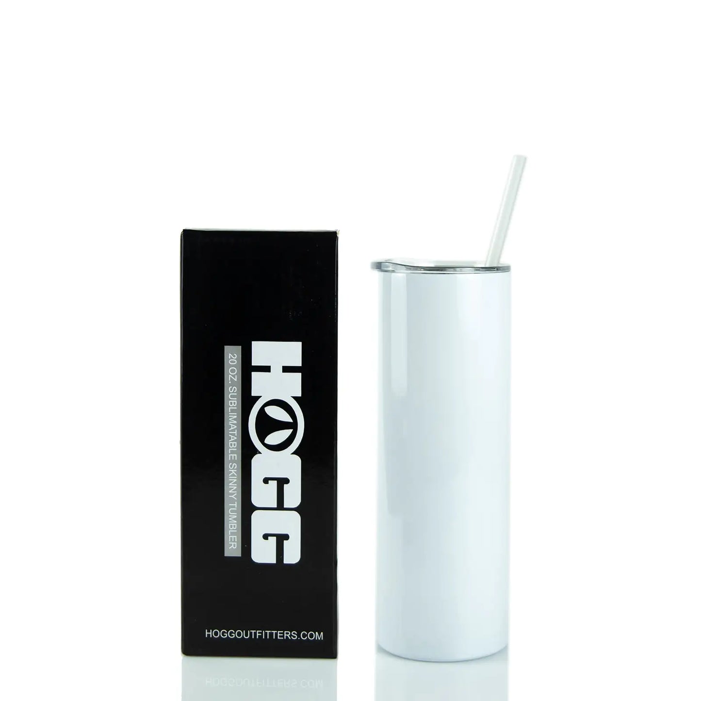 20oz STRAIGHT SUBLIMATABLE SKINNY TUMBLER W/ SLIDING LID & STRAW - Variety Products Market
