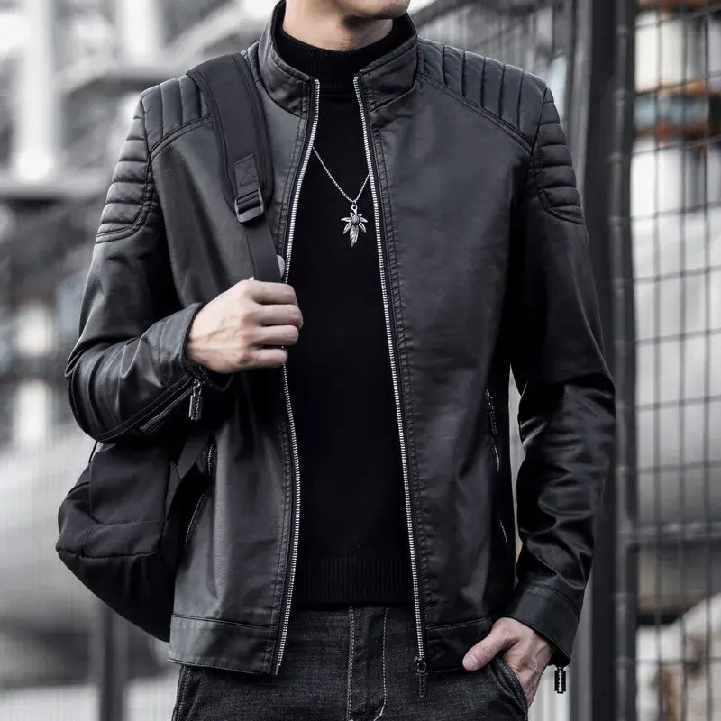 Motorcycle Leather Jacket Men - Variety Products Market