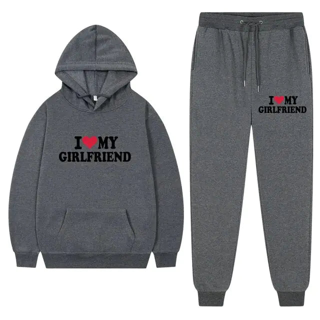 I Love My Girlfriend Printing Popular Men Hoodie