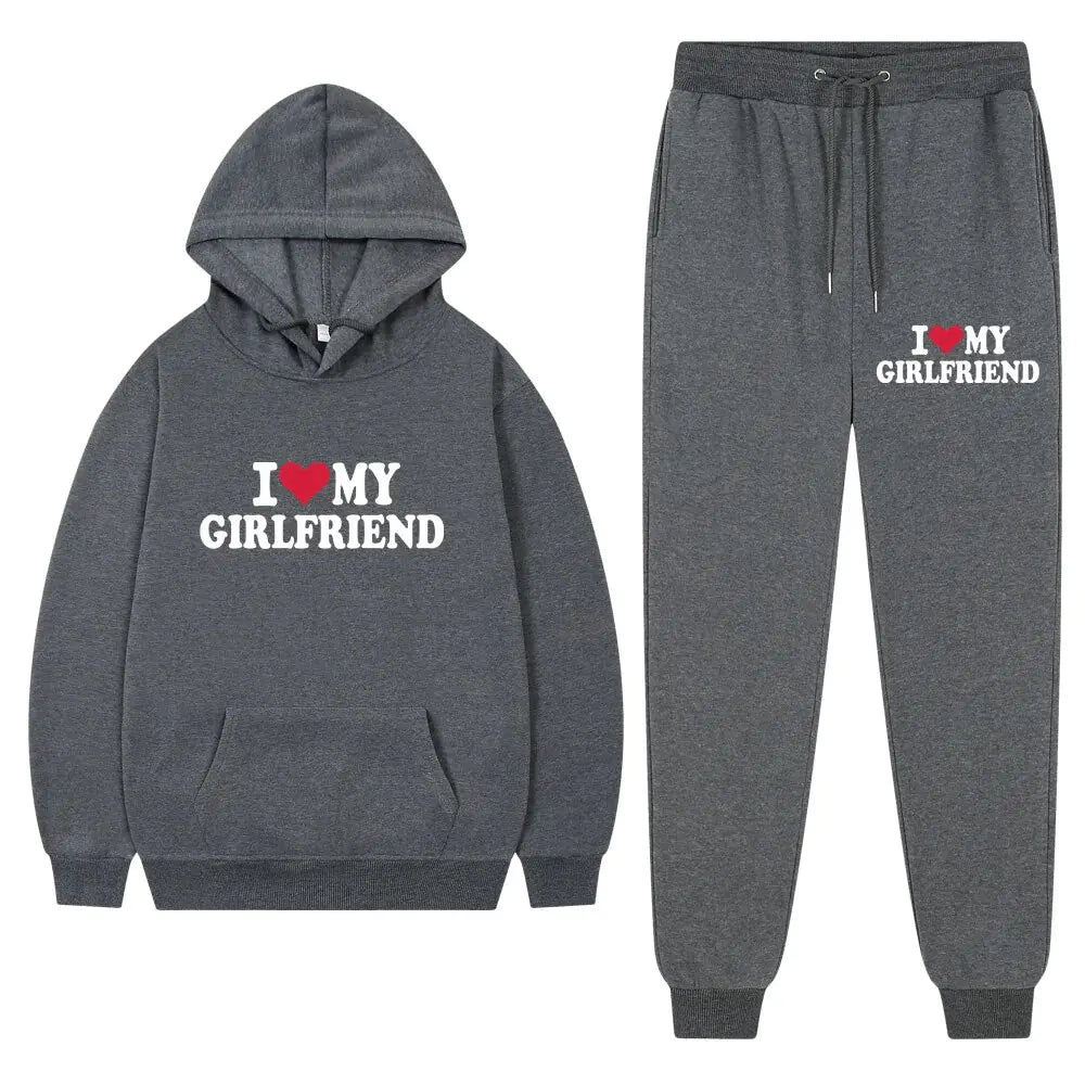 I Love My Girlfriend Printing Popular Men Hoodie