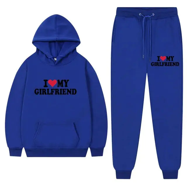 I Love My Girlfriend Printing Popular Men Hoodie