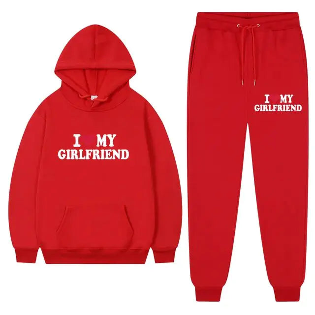 I Love My Girlfriend Printing Popular Men Hoodie