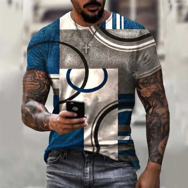 Men's 3D Printed Irregular Graffiti T-shirt - Variety Products Market