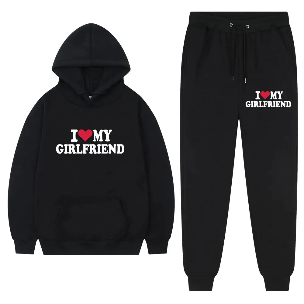 I Love My Girlfriend Printing Popular Men Hoodie