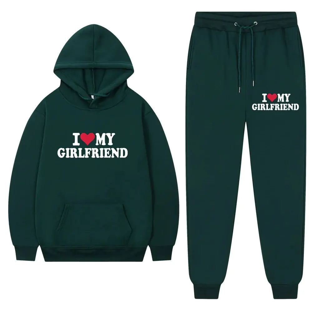 I Love My Girlfriend Printing Popular Men Hoodie