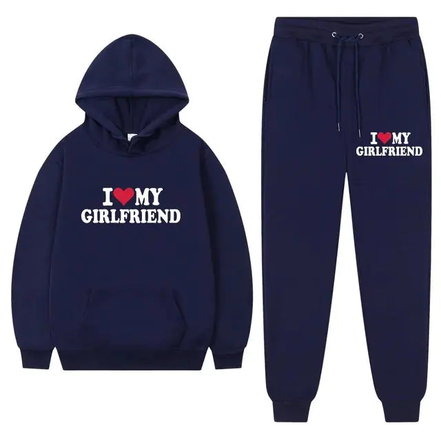 I Love My Girlfriend Printing Popular Men Hoodie