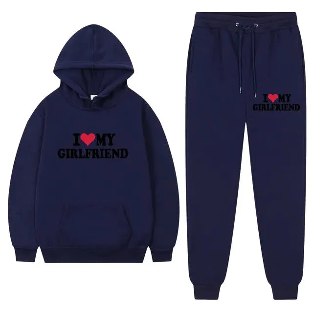 I Love My Girlfriend Printing Popular Men Hoodie