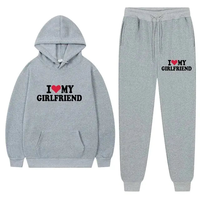 I Love My Girlfriend Printing Popular Men Hoodie