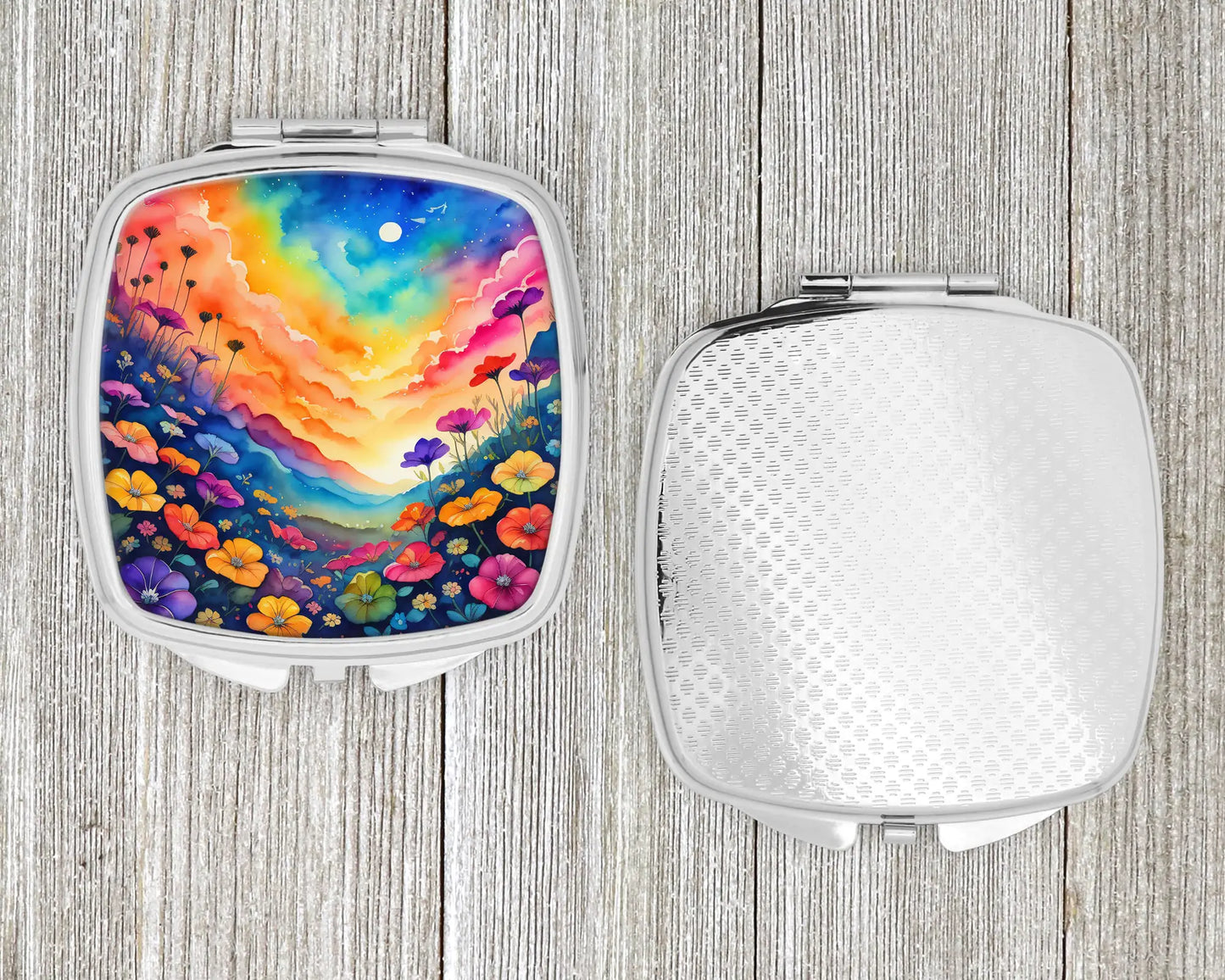 Colorful Petunias Compact Mirror