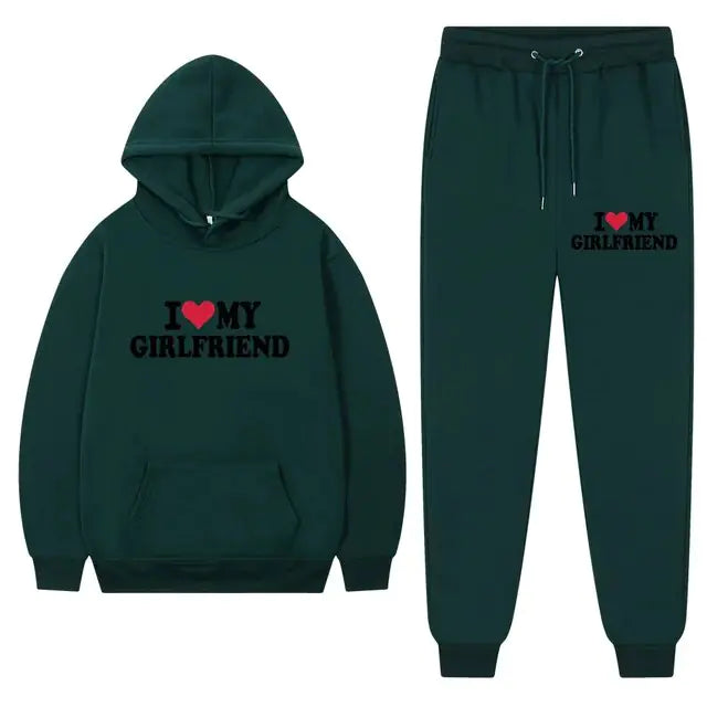I Love My Girlfriend Printing Popular Men Hoodie