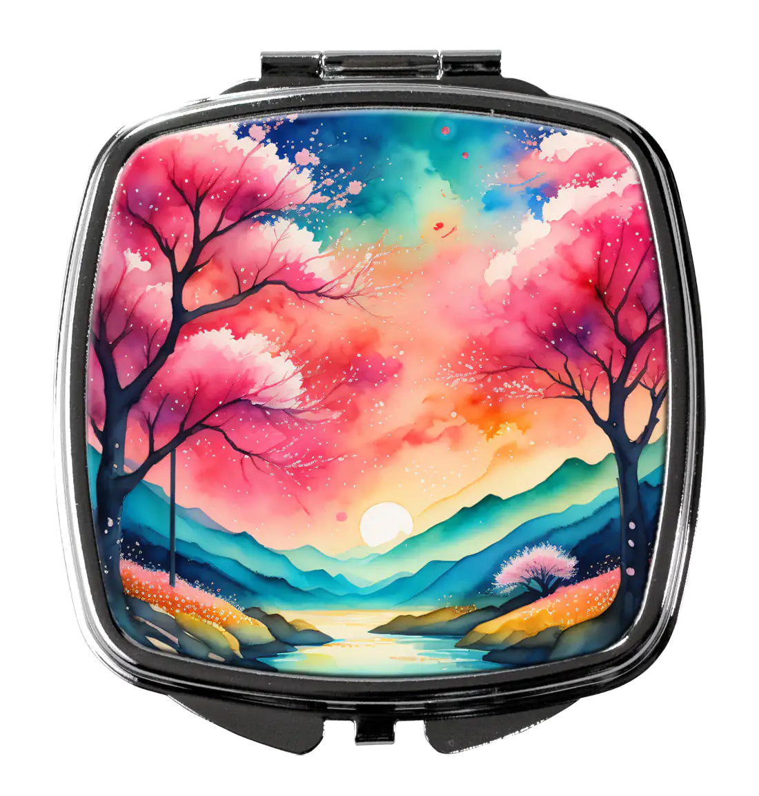 Colorful Cherry Blossoms Compact Mirror