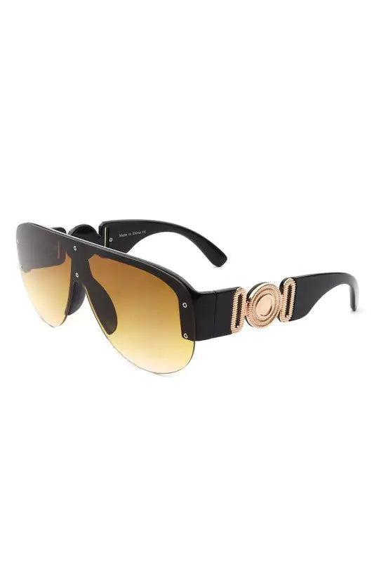 Half Frame Retro Oversize Aviator Sunglasses - Variety Products Market