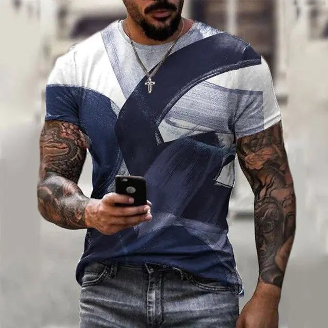 Men's 3D Printed Irregular Graffiti T-shirt - Variety Products Market