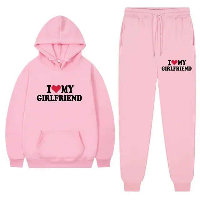 I Love My Girlfriend Printing Popular Men Hoodie