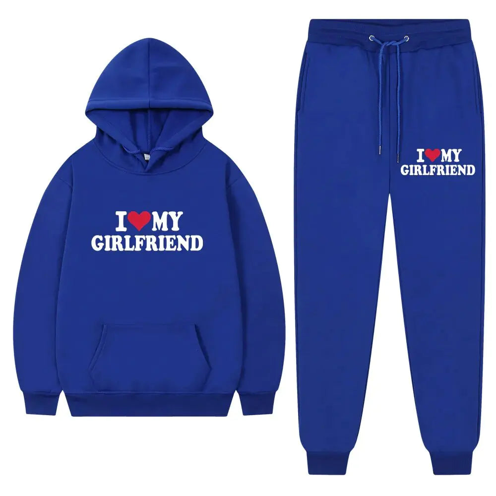 I Love My Girlfriend Printing Popular Men Hoodie