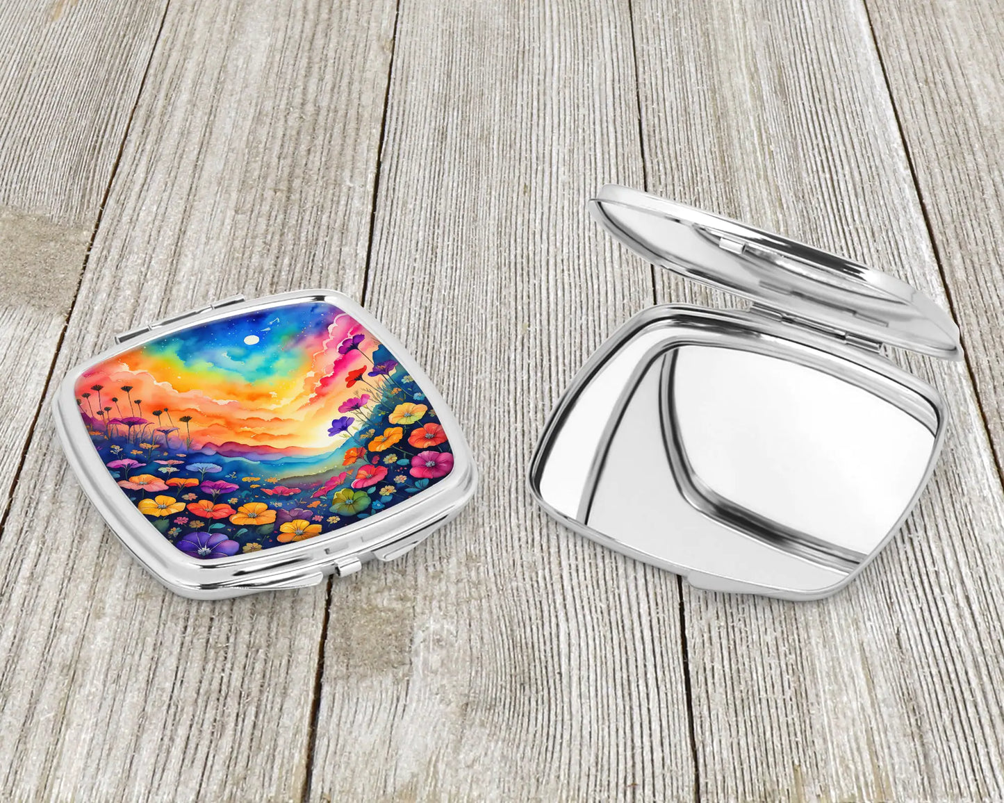 Colorful Petunias Compact Mirror