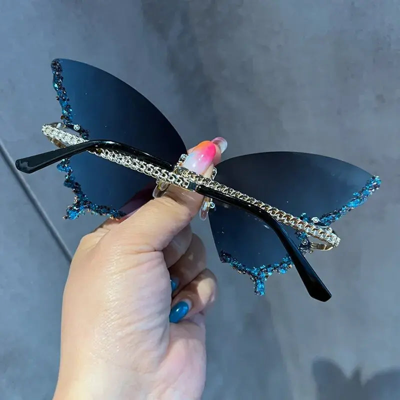 Rimless Diamond Butterfly Sunglasses - Variety Products Market