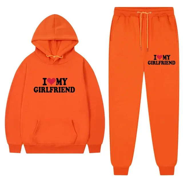 I Love My Girlfriend Printing Popular Men Hoodie