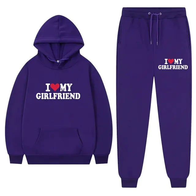 I Love My Girlfriend Printing Popular Men Hoodie