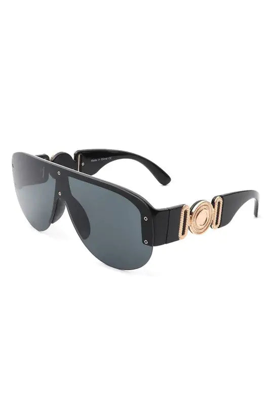 Half Frame Retro Oversize Aviator Sunglasses - Variety Products Market