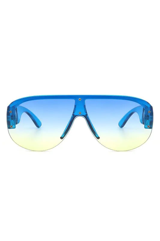 Half Frame Retro Oversize Aviator Sunglasses - Variety Products Market