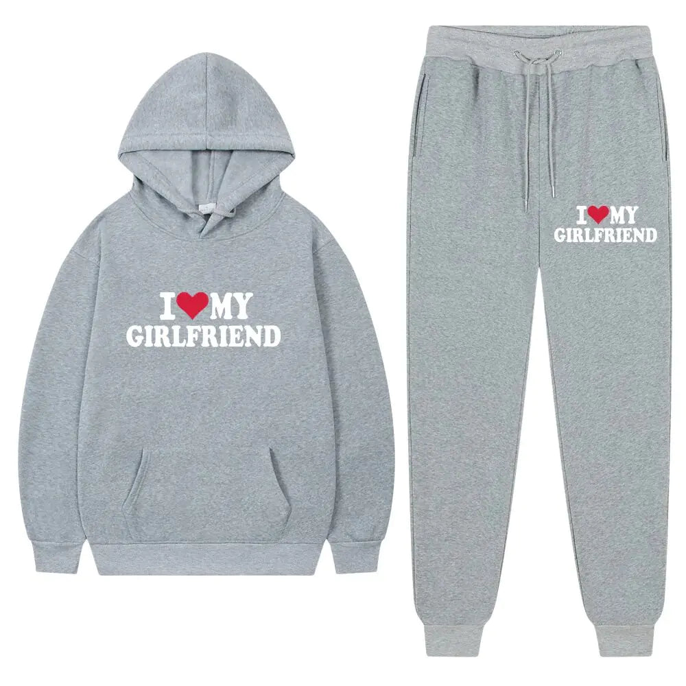 I Love My Girlfriend Printing Popular Men Hoodie