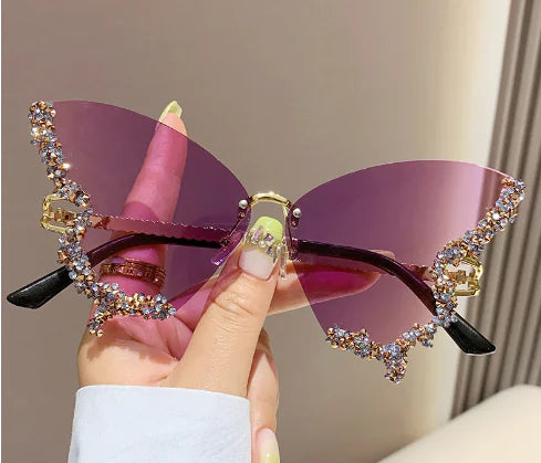 Rimless Diamond Butterfly Sunglasses - Variety Products Market