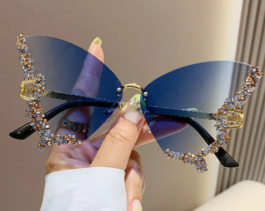 Rimless Diamond Butterfly Sunglasses - Variety Products Market