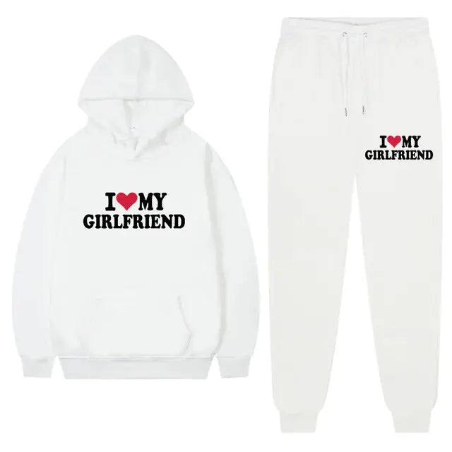 I Love My Girlfriend Printing Popular Men Hoodie