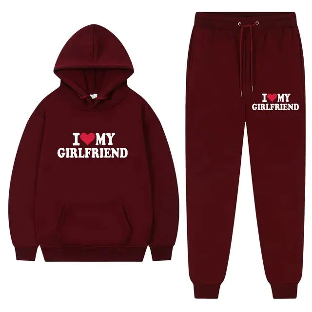 I Love My Girlfriend Printing Popular Men Hoodie