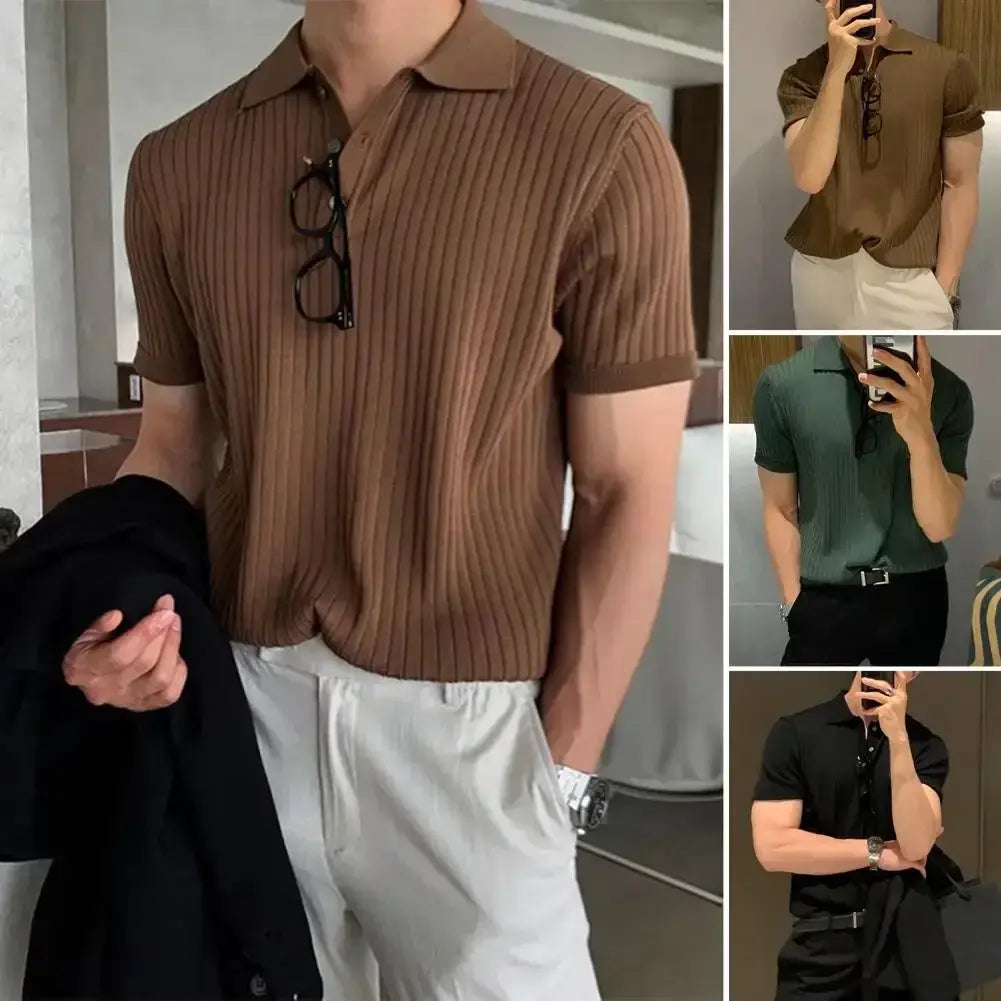 Loose Knit Lapel T-shirt - Variety Products Market