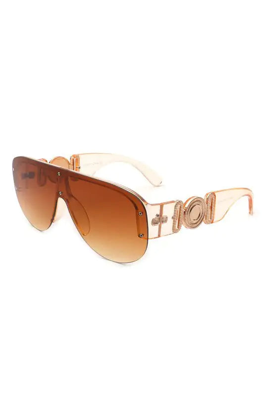 Half Frame Retro Oversize Aviator Sunglasses - Variety Products Market