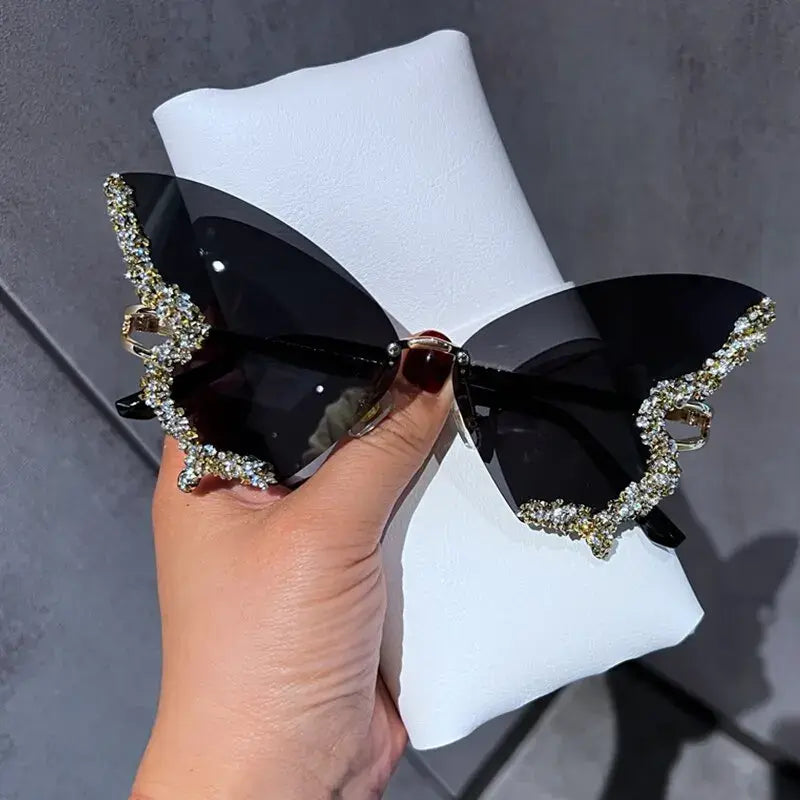 Rimless Diamond Butterfly Sunglasses - Variety Products Market