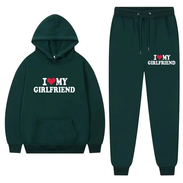 I Love My Girlfriend Printing Popular Men Hoodie