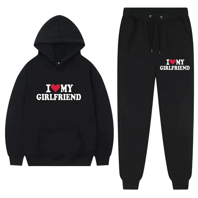 I Love My Girlfriend Printing Popular Men Hoodie