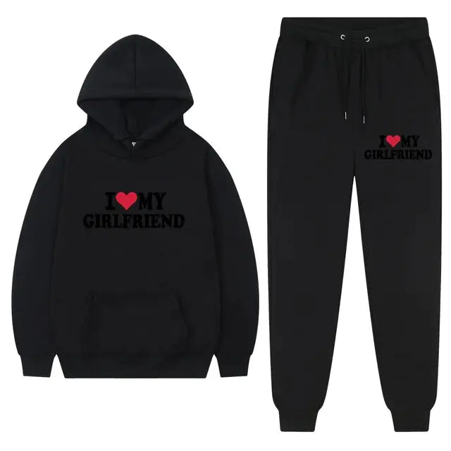 I Love My Girlfriend Printing Popular Men Hoodie