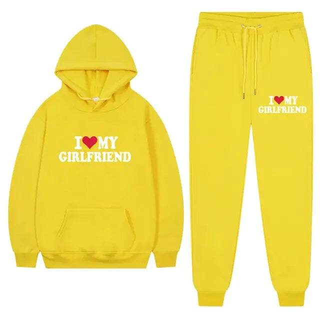 I Love My Girlfriend Printing Popular Men Hoodie