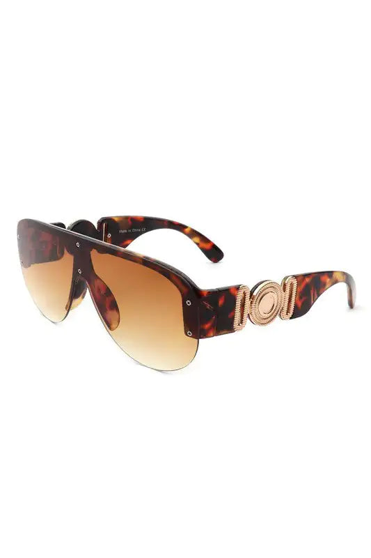 Half Frame Retro Oversize Aviator Sunglasses - Variety Products Market