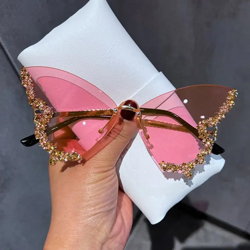 Rimless Diamond Butterfly Sunglasses - Variety Products Market