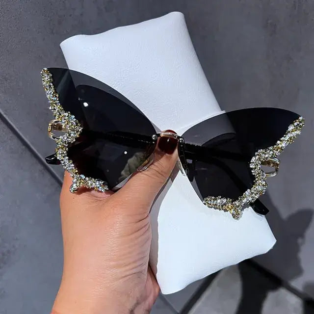 Rimless Diamond Butterfly Sunglasses - Variety Products Market
