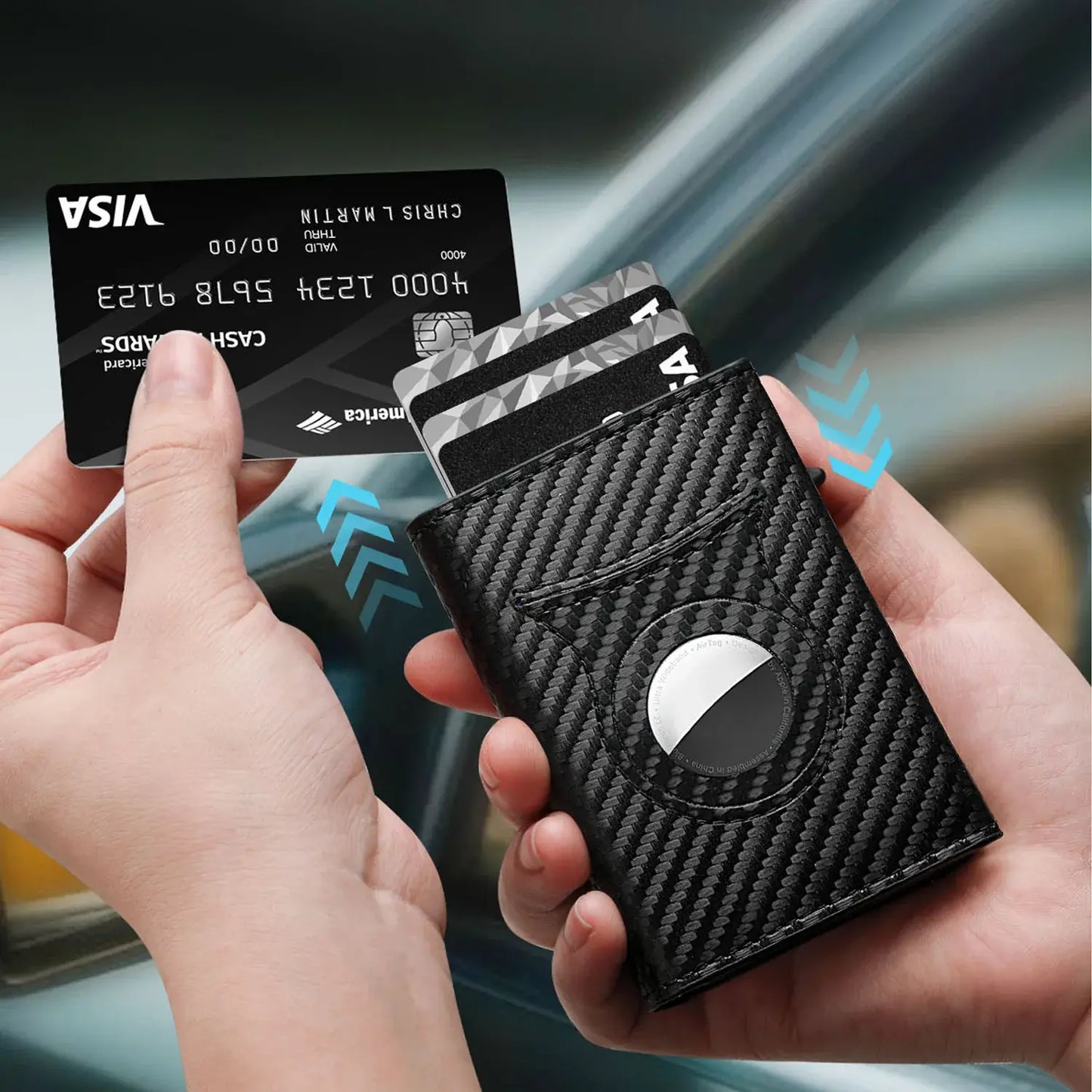 Men's Carbon Fiber Magnetic Card Holder - Variety Products Market