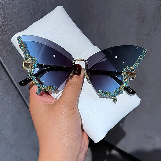 Rimless Diamond Butterfly Sunglasses - Variety Products Market