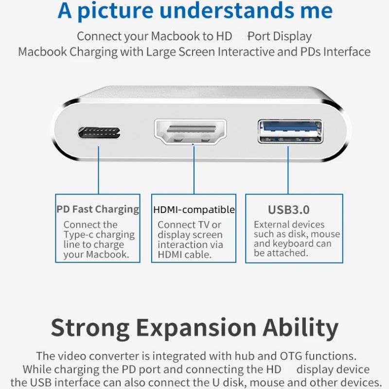 USB-C 3.0 HUB 3 In 1 - Variety Products Market