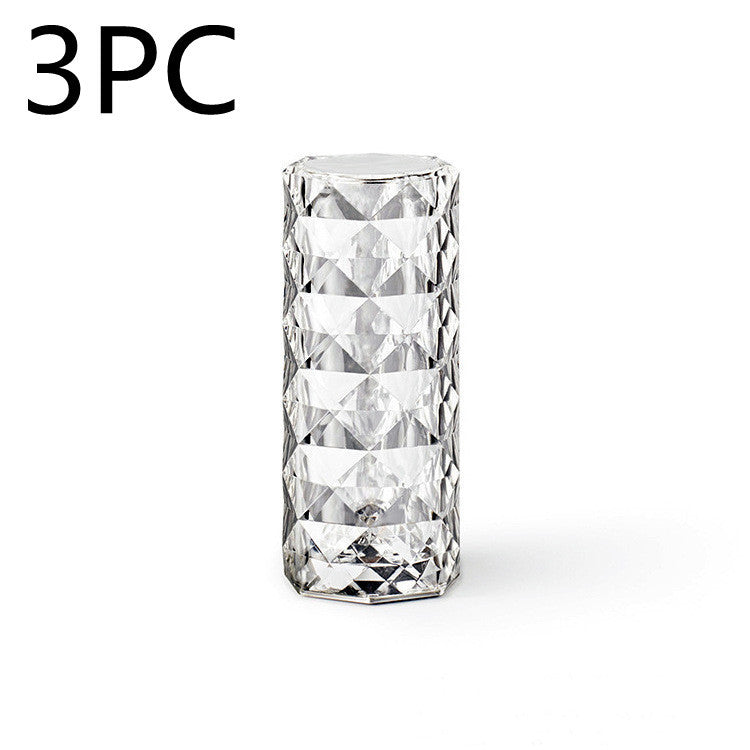 Nordic Crystal Lamp USB Table Lamps Bedroom Touch Dimming Atmosphere Diamond Night Light Rose Projector Lamp Decor - Variety Products Market