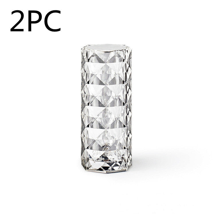 Nordic Crystal Lamp USB Table Lamps Bedroom Touch Dimming Atmosphere Diamond Night Light Rose Projector Lamp Decor - Variety Products Market