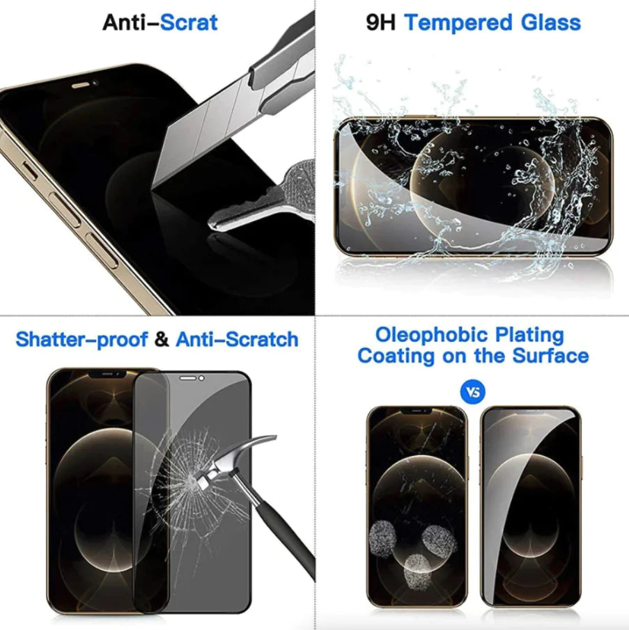 3 Pack For iPhone 15 14 13 12 11 Pro Max Privacy Tempered Glass Screen Protector - Variety Products Market
