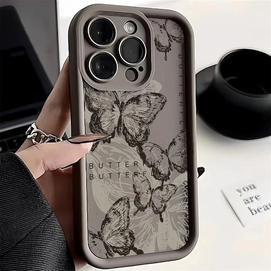 Art Oil Painting Butterfly Soft Phone Case for iPhone 15 14 Pro Max - Variety Products Market