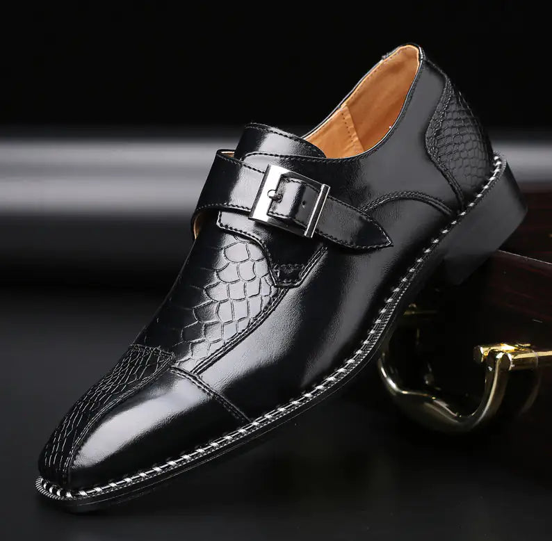 Elevate Your Style with Men's Monkstrap Leather Dress Shoes - Variety Products Market